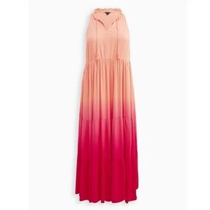 Tiered Maxi Dress - Challis Ombre Red 5